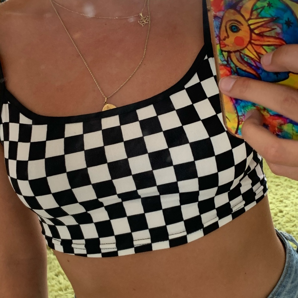 Checkered crop top